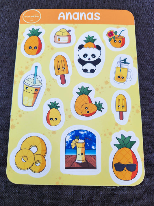 Planche stickers Ananas