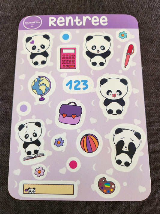 Planche stickers Rentrée scolaire